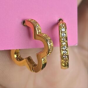 Small Gold Quatrefoil Hoop Earrings